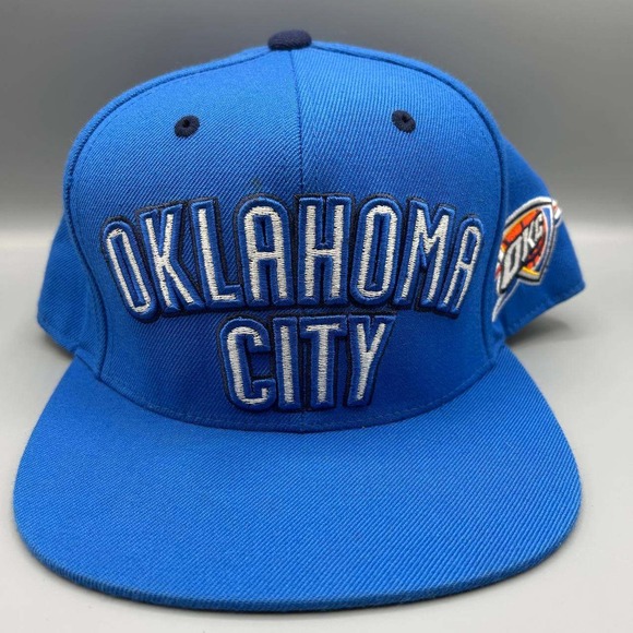Mitchell & Ness Other - Oklahoma City Thunder Hat Men 7 1/2 Blue Embroidered Mitchell & Ness Fitted Cap